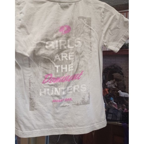 Petite Womans Mossy Oak SS T-shirt Small Gray & Pink - Picture 2 of 2